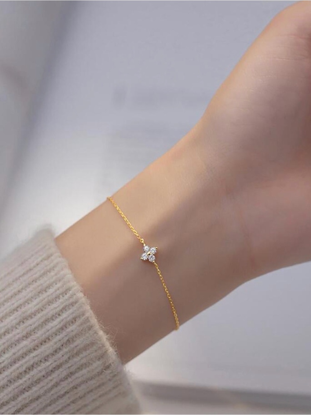 Delicate Gold Butterfly CZ Chain Bracelet - Minimal Women Jewelry